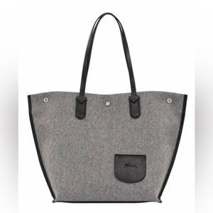 BRAND NEW Longchamp Essential Toile Open Tote, Gray, Retail $430